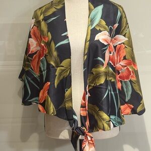 Floral Tie-Front Kimono